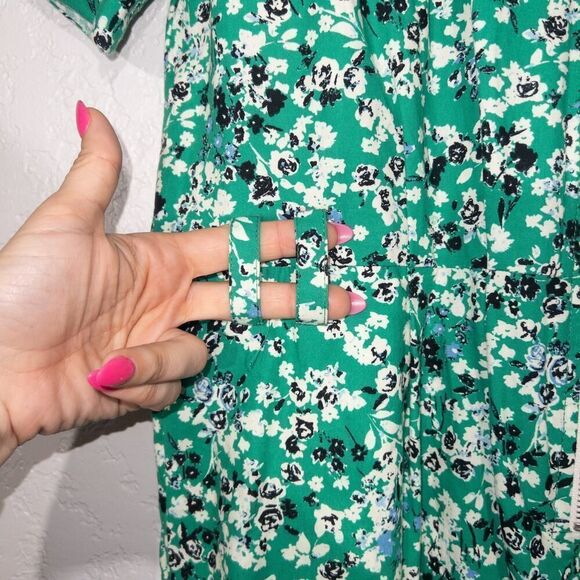 NWT‎ Zara Green Floral Zip Front Jumpsuit Size XS - Picture 6 of 8